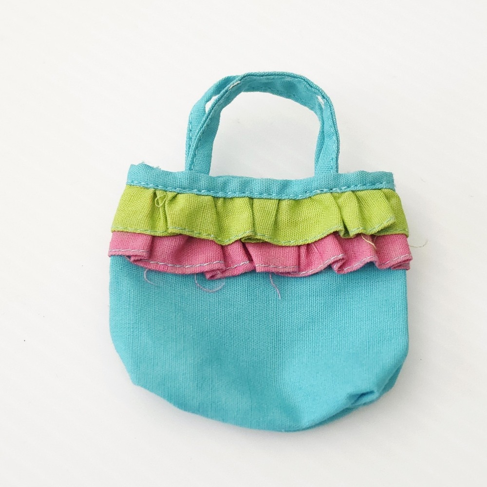 Vintage Skipper Doll Country Picnic Tote Bag Ruffled Purse